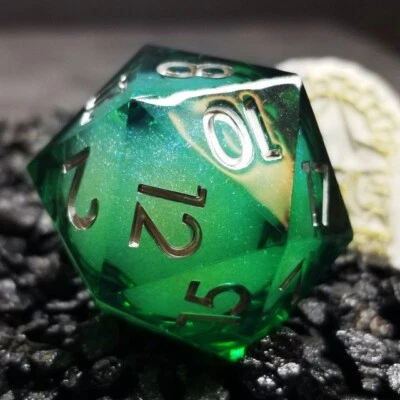 Sage's Forest Souls - 33mm Liquid-Core D20 Sharp Edge Resin Dice | DnD TTRPG - Image 1 of 4