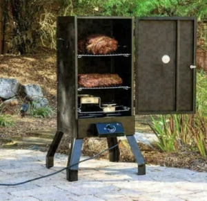 Masterbuilt Analog Electric Smoker In Black Removable Wood Chip Tray Side Handle - Picture 1 of 6