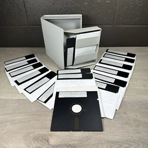 Vintage LOT of 16 5.25" Floppy Disk Assorted Micro Star Disks w/Case Untested - Picture 1 of 11