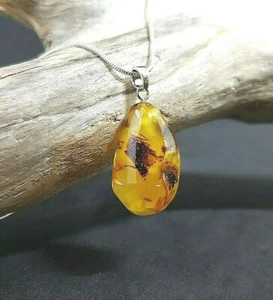 Schöner echter natürlicher baltischer Bernstein Butterscotch/weiß/bunt Anhänger - Bild 1 von 5