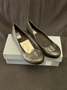 Dr. Scholl's Franca Black Flats Buckle Size 8.5M Memory Fit Cushioning W/Box - Picture 1 of 14