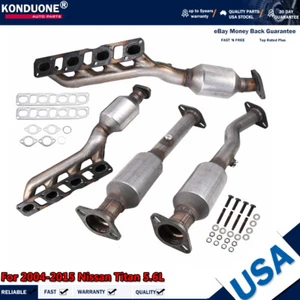 Fit 2004-2015 Nissan Titan 5.6L Manifold Catalytic Converters Front & Rear All 4 - Picture 1 of 14