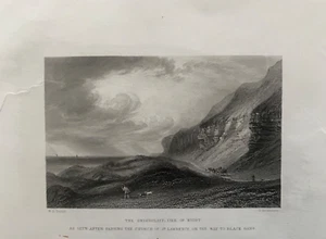 Impresión antigua de 1856; The Undercliff, Isla de Wight después de W.L. Leitch. - Imagen 1 de 2