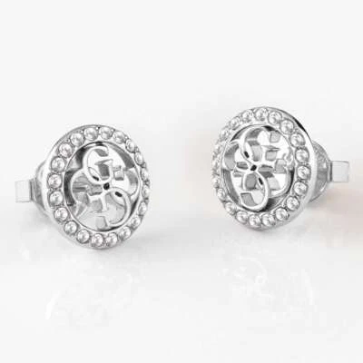 Orecchini Guess in acciaio con logo e cristalli jube02136jwrh - Immagine 1 di 2