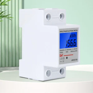 LCD Wechselstromzähler Stromzähler 5 (80)A AC 230V 1-Phasen Für DIN Hutschiene - Bild 1 von 10