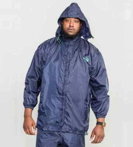 D555 Big Mens Navy Packaway Weather Proof Rain Jacket 2XL-8XL (KS13635N-K) - Picture 1 of 3