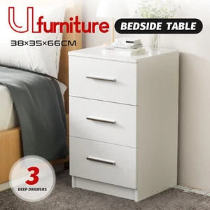 Ufurniture Bedside Table Drawers Nightstand Bedroom Storage Cabinet Side Table - Picture 1 of 12