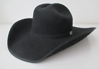 Vtg CINCH Bronze Label Black Cowboy Hat Wide 4" Brim Wool Felt Size 7 3/8  AZ48