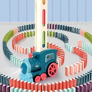 Elektrischer Domino Zug Spielzeug Automatisch Legend Domino Bauwagen Blöcke Spielzeug Spiel - Bild 1 von 20
