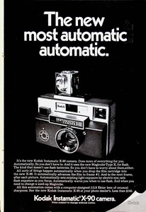 1971 Kodak Instamatic X-90 Camera Vintage 1970s Print Ad Magicube Type X Flash - Picture 1 of 1