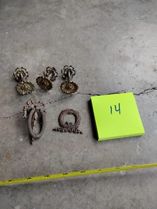 3 Antique Drawer Pulls Victorian Ornate Door Cabinet Metal Hardware Plus - Picture 1 of 5