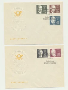 Germany DDR Sc. 1025 - 1029 Portraits Lasker Eisler 1968 on 2 FDCs Mint - Picture 1 of 2