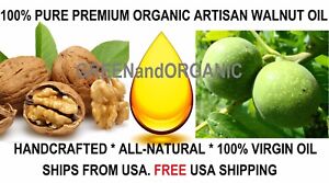 PREMIUM Organic WALNUT OIL Cold Pressed 100% Pure NATURAL Fresh Juglans regia
