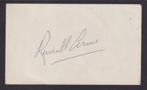 Russell Arms (1920-2012), American Actor and Singer, signed 3x5 card. - Picture 1 of 1