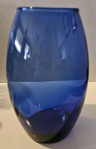 Contemporary 6.5" Flower Bouquet Bud Vase Cobalt Blue Classic Style - Picture 1 of 6
