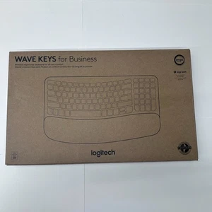 Logitech Wave Keys for Business, Wireless Ergonomic Keyboard with Cushioned Pad - Afbeelding 1 van 3