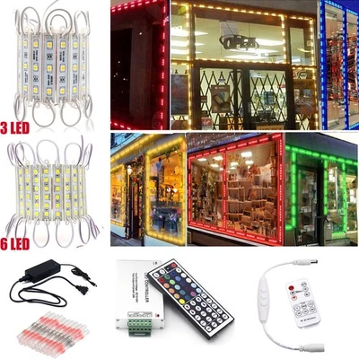 5050 3 6 LEDs Module Light Window Front sign lamp + Remote + Power + Heat Shrink - Image 1 of 4