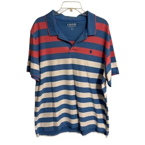 Polo uomo IZOD Advantage righe blu e corallo taglia X-Large - Foto 1 di 2
