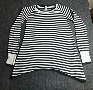 Iviva by Lululemon Long Sleeve Top White and Black Stripes Size 14 - Picture 1 of 7