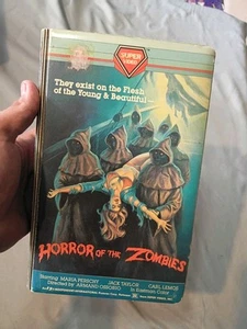 HORROR OF THE ZOMBIES VHS SUPER VIDEO CLAMSHELL AMANDO DE OSSORIO BLIND DEAD 3 - Picture 1 of 18