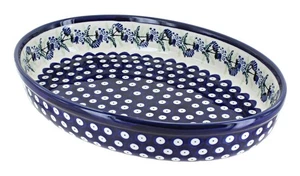 Blue Rose Polish Pottery Sweet Annie Medium Oval Baker - Picture 1 of 1