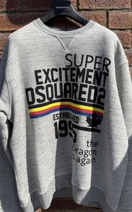 Auténtica sudadera polar gruesa Dsquared2 gris jaspeado nueva con etiquetas ajuste relajado PVP €515  - Imagen 1 de 22