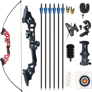 Monleap 51" Archery Takedown Recurve Bow and Arrow Set Right Hand 30lb Red - Picture 1 of 6