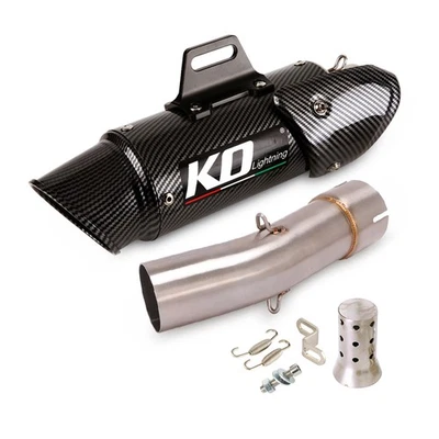 For Suzuki SV650 2003-2015 Exhaust Muffler System Middle Link Pipe Slip On Tips - Image 1 of 4