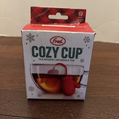 Acogedora taza infusora de té guantes rojos de silicona de Fred genuino 2022 nueva caja abierta Foto 1 de 4