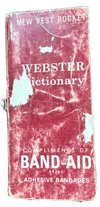 Vintage 1957 Collector's New Vest Pocket Webster's Dictionary USA BandAid Brand - Picture 1 of 5