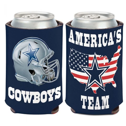 DALLAS COWBOYS "AMERICA'S TEAM" 2-SIDED CAN COOLER/KOOZIE NEW AND LICENSED Cover