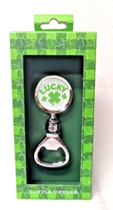LUCKY Bottle Opener 4-Leaf Clover St. Patrick's Day Kitchen Bar Metal 3.5-in NEW - Picture 1 of 4