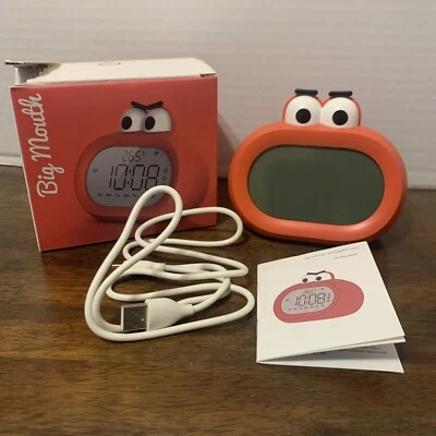 Reloj despertador de cabecera Big Mouth rojo ojos grandes temperatura caprichosa nuevo en caja Foto 1 de 4