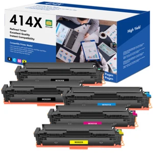 WITH CHIP Compatible For HP W2020A 414A 414X Laserjet M454dn M454dw M480f Lot - Picture 1 of 25