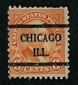 USA, SCOTT # 638, PRECANCEL CHICAGO ILL. JAMES GARFIELD YEAR 1927 PERF 11x10.5 - Picture 1 of 1