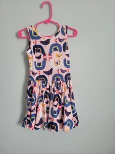 New - 2T Pink Dress Dot Dot Smile Girl's Toddler Blue Chicken Twirl Tank - Foto 1 di 2