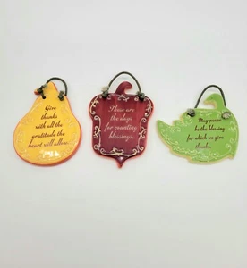 Juego de 3 Decoraciones Cerámicas Hoja y Bellota Otoño Acción de Gracias - Imagen 1 de 6