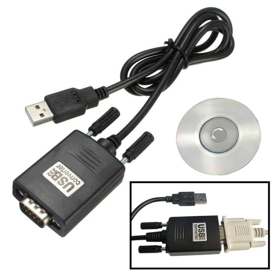 USB 2.0 Male to RS232 Serial DB9 9 Pin Adapter Cable PC - Image 1 of 4