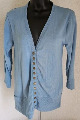 Zenana Outfitters Mujer Cárdigan Suéter Camisa Top Blusa Talla M Mediana Azul Foto 1 de 4