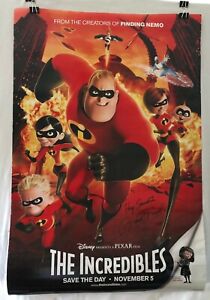 Movie Poster The Incredibles 2004 Disney Pixar Signed Autographed By Brad Bird