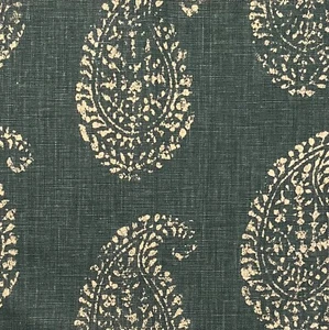 PETER DUNHAM Kashmir Paisley Teal Peacock Red Blue Linen Remnant New - Picture 1 of 2