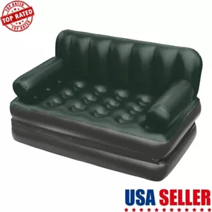 Divano gonfiabile ad aria 5 in 1 pieghevole doppio 74" x 60" x 25" robusto casa - Foto 1 di 7