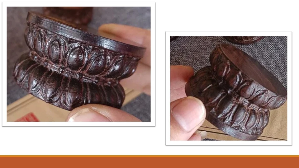 Basetta base rotonda in legno scolpito per oggettistica - Immagine 1 di 1