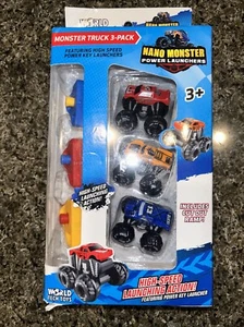 Nano Monster Power Launchers Monster Truck 3 Pack-NEW G08 - Picture 1 of 4
