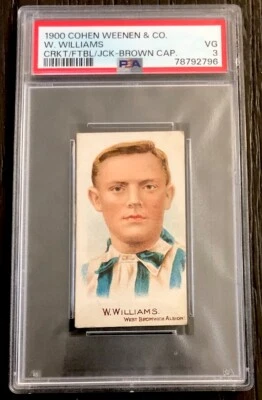 1900 Cohen Weenen W. Williams Jugador de Cricket Futbolista Jockey Gorra Marrón PSA 3 Foto 1 de 2
