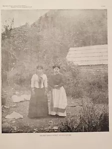 Tlingit Girls Effect of Civilization Alaska 1893 Originaldruck - Bild 1 von 2