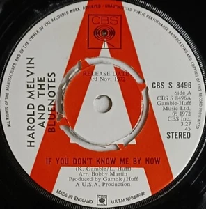 SOUL 45 HEAR Harold Melvin & The Blue Notes IF YOU DON'T KNOW ME BY NOW 1972 CBS - Picture 1 of 4
