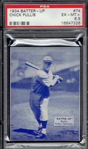 1934 Batter-Up 74 Chick Fullis.  PSA 6 .5 EXMT+.  (TX7326SXM). - Picture 1 of 2
