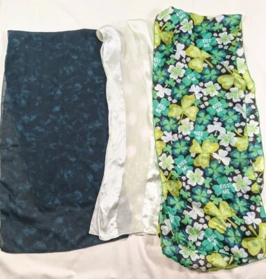 3-Mujeres Trébol Verde Día de San Patty - Mármol - Bufandas Transparentes a Rayas/Lunares Foto 1 de 4