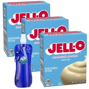 Jell-O Pudding 3,4 Unzen Box (3er Pack) mit faltbarer Flasche (Kokosnusscreme) - Bild 1 von 1
